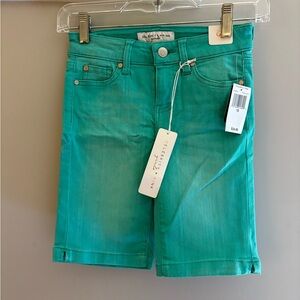 Green Denim Shorts